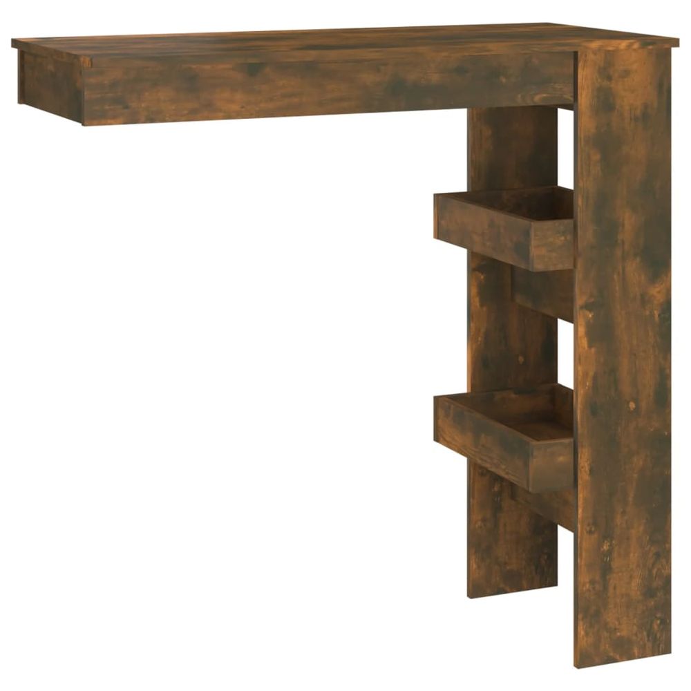 Vidaxl Nástenný barový stôl dymový dub 102x45x103,5cm spracované drevo